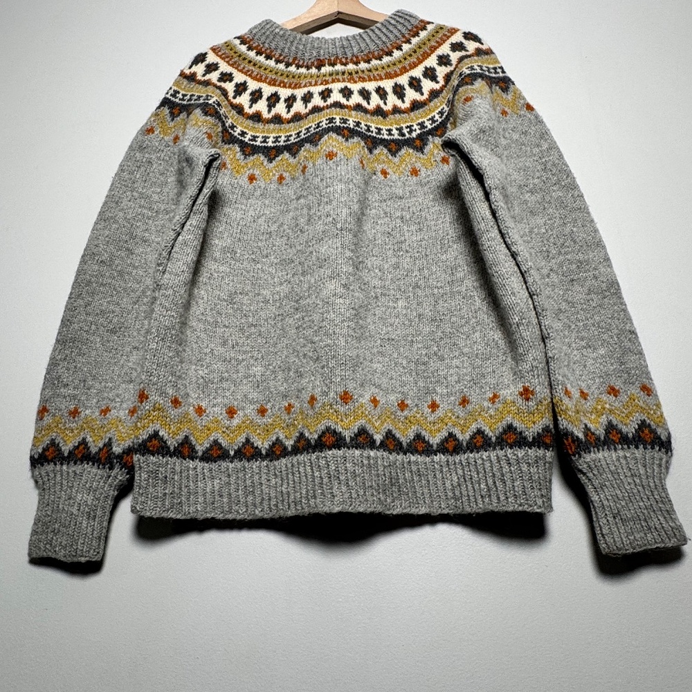 Vintage Norse Knit Nordic Fair Isle Handknitted Wool Sweater Sz L